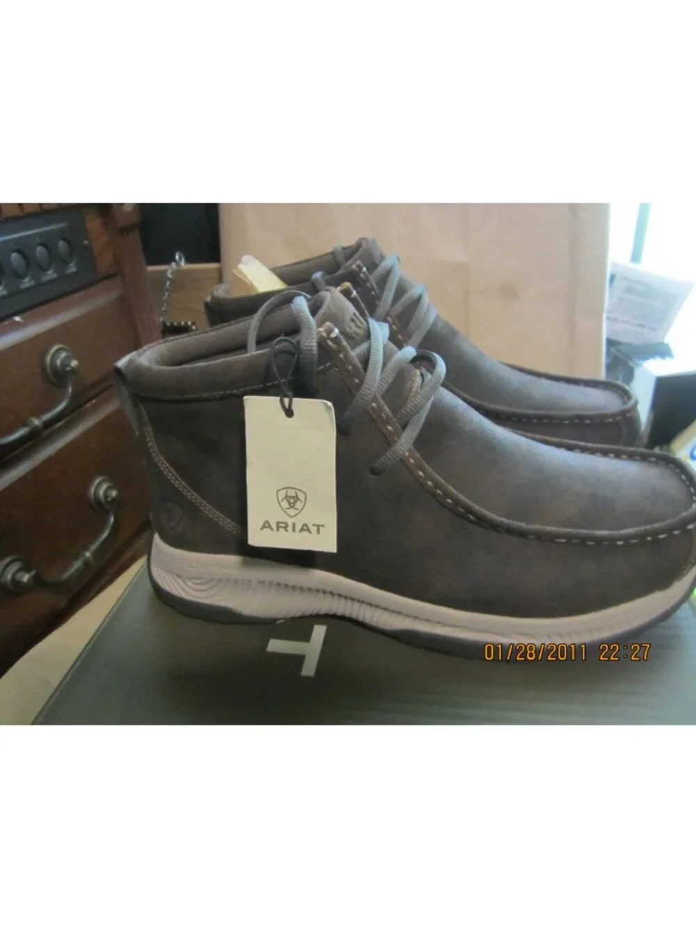 Ariat Men's Spitfire All Terrain Casual Shoes - Moc Toe Dark brown  9.5 EE (wide